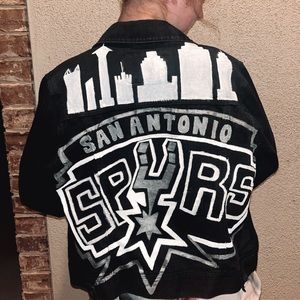 hand painted san antonio spurs jacket